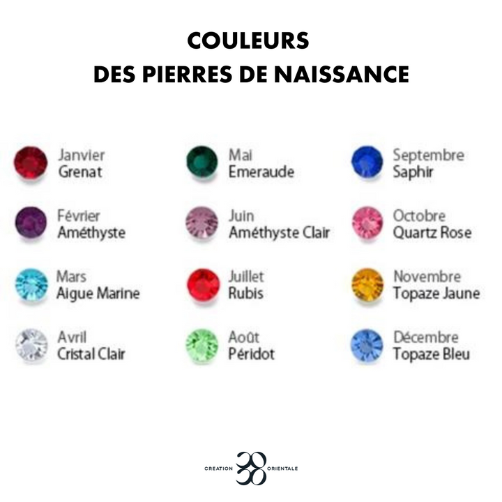 COLLIER PERSONNALISÉ ARABE PIERRE DE NAISSANCE