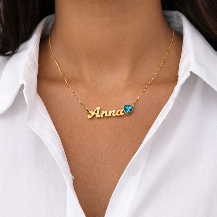 PERSONALISIERTE HALSKETTE MIT STEIN